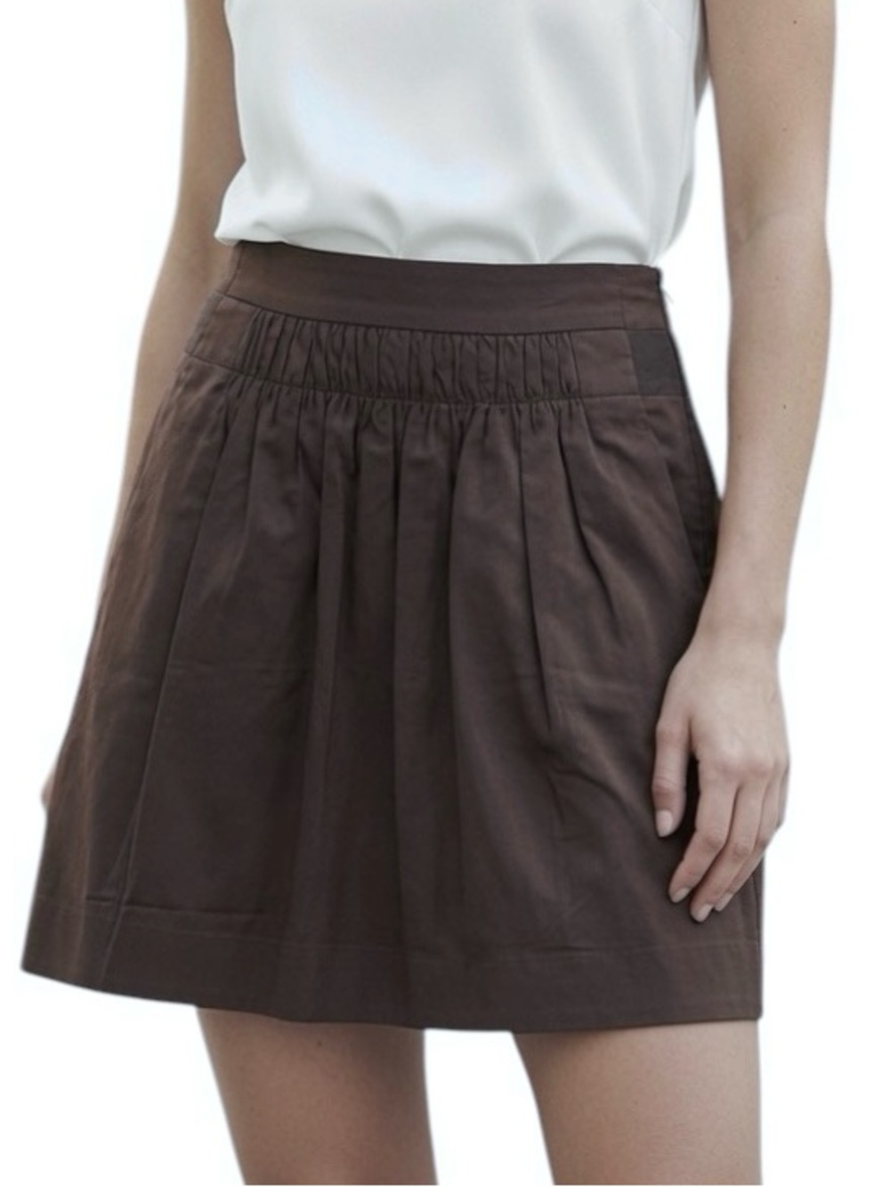BANANA REPUBLIC: Chocolate Brown Tulip Skirt - Size 2